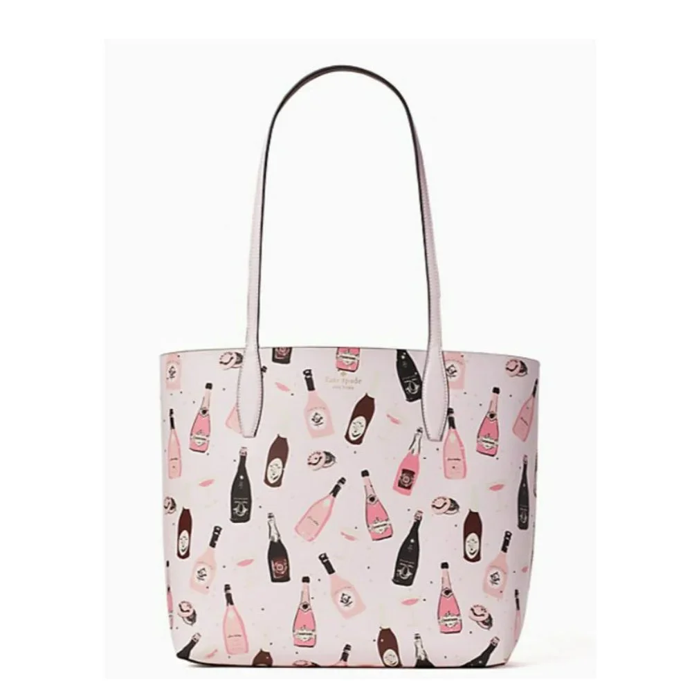 $329 Kate Spade Arch Champagne Large Reversible Tote Bag Purse - Picture 2 of 7